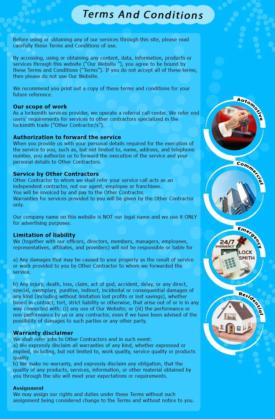 Five Star Locksmith Los Angeles, Los Angeles, CA 310-579-9355 - TermsAndCondition-13